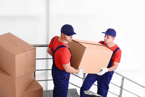 Packing and transport setup for an office relocation service