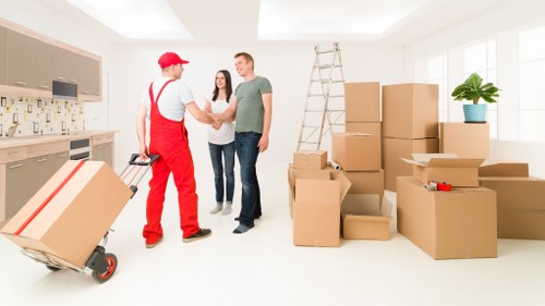 Preparation for a local moving van service in Nine Elms
