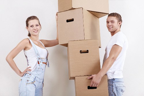 Packing boxes and moving preparation for a Nine Elms relocation