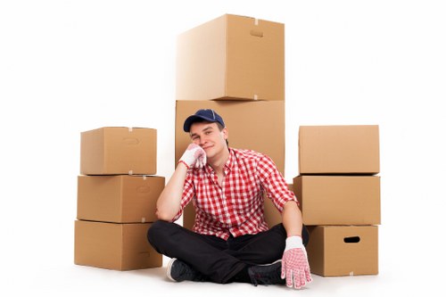 Professional movers coordinating access and transport for a business relocation in Nine Elms